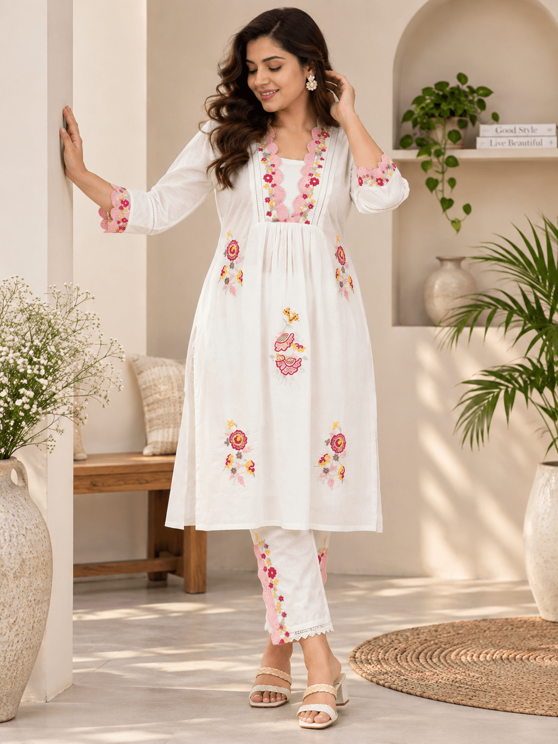 Soft Rose Floral Co-ord Set - Achyutara