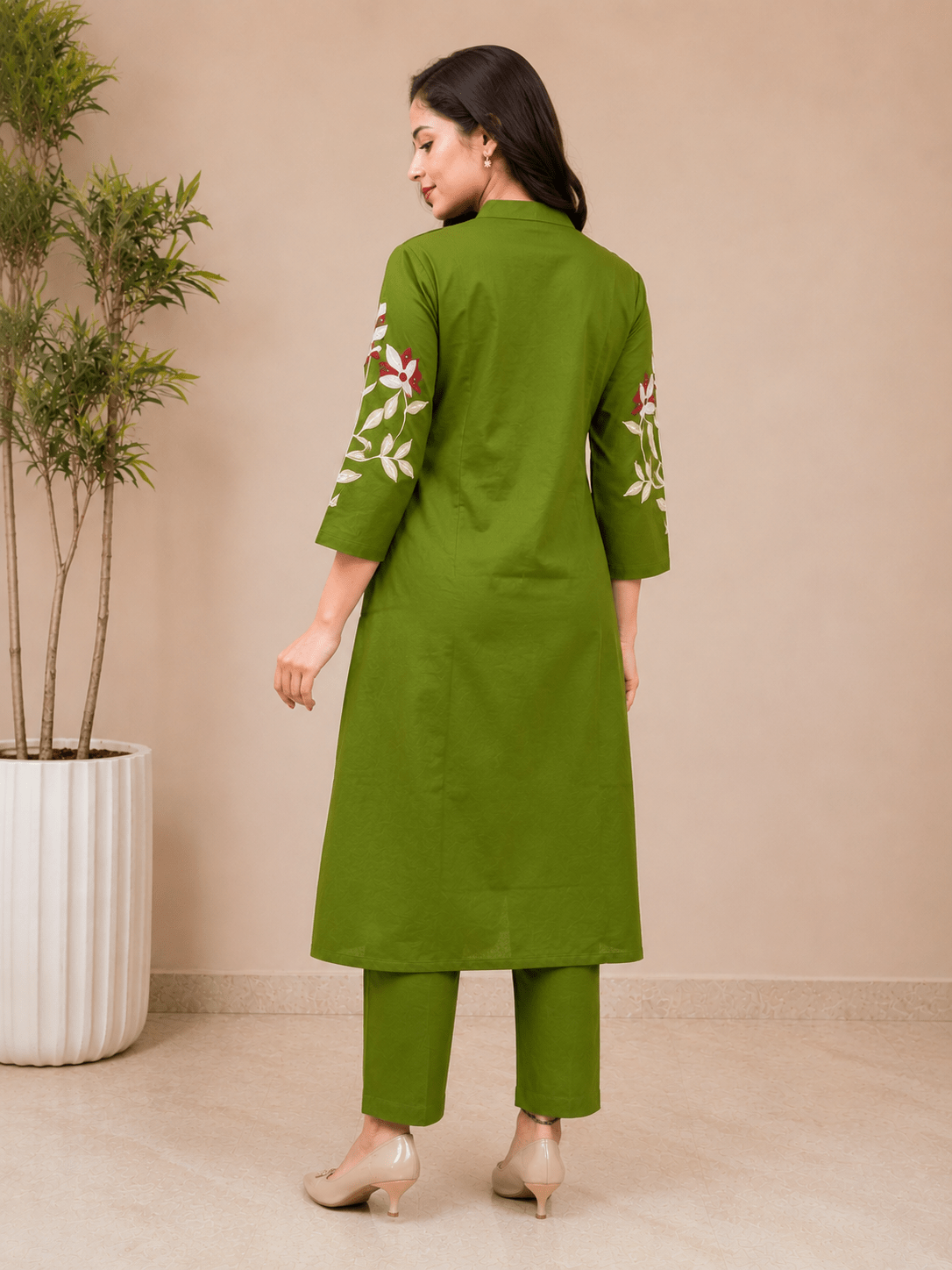 Sunshine Bloom Embroidered Kurta Set - Achyutara