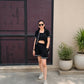 Trendy Black Cotton Crop Top, Shirt & Shorts 3-Piece Set for Women - Achyutara