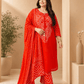 Vibrant Pink Bandhani Printed 3-Piece Kurta Set with Dupatta - Achyutara