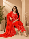 Vibrant Pink Bandhani Printed 3-Piece Kurta Set with Dupatta - Achyutara