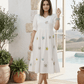 Whimsical Butterfly Embroidered Cotton Maxi Dress - Achyutara