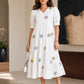 Whimsical Butterfly Embroidered Cotton Maxi Dress - Achyutara