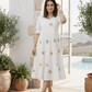 Whimsical Butterfly Embroidered Cotton Maxi Dress - Achyutara