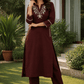 Wine Elegance Embroidered Kurta Set - Achyutara