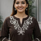 Wine Elegance Embroidered Kurta Set - Achyutara